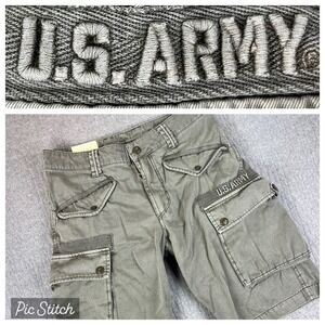 US Army Cargo Shorts Men 30 (27) Authentic Apparel NYC Khaki Utility Pockets‎